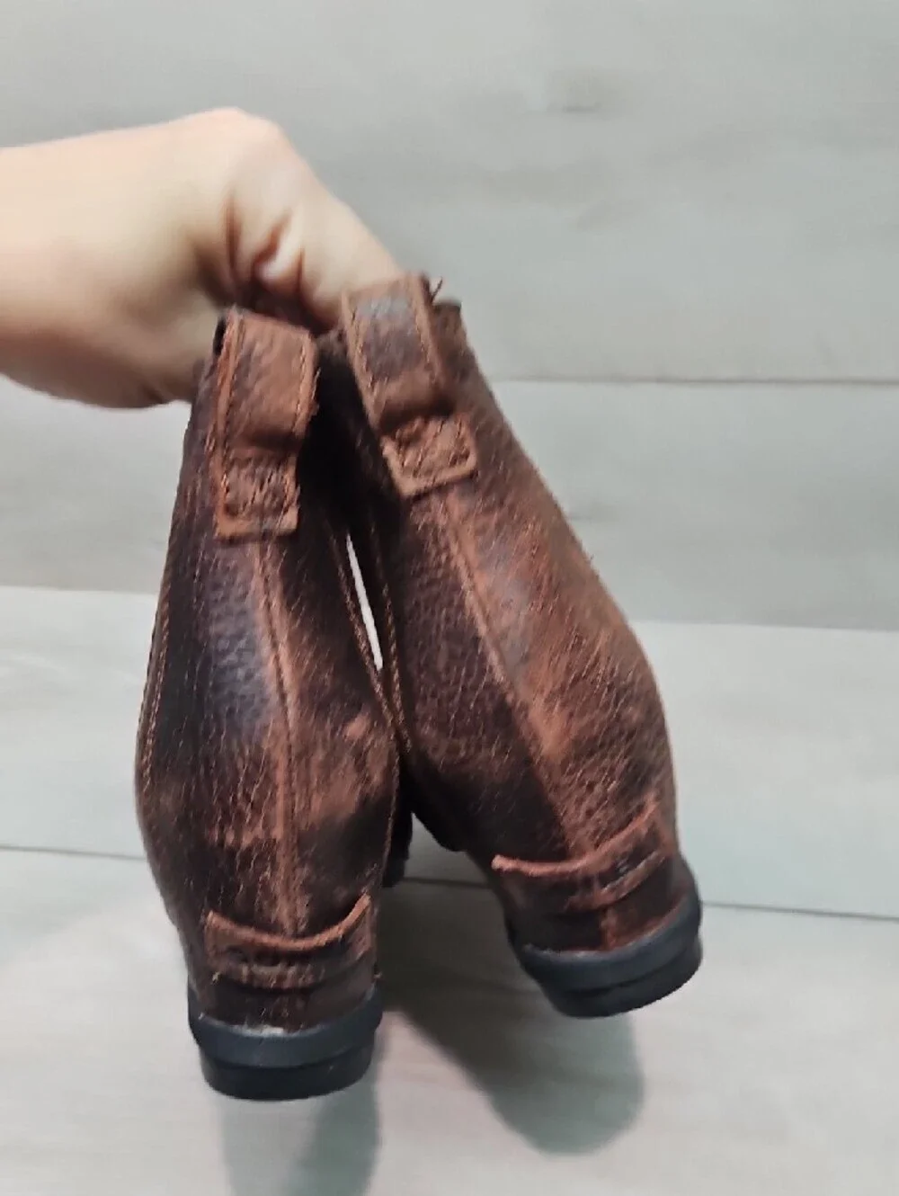 Sorel Brown Leather Chelsea Wedge Ankle Boots